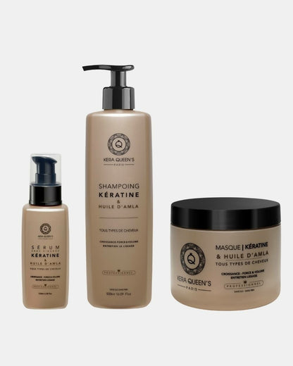 KERA QUEEN'S - Kératine x Amla - Trio shampoing, masque & sérum