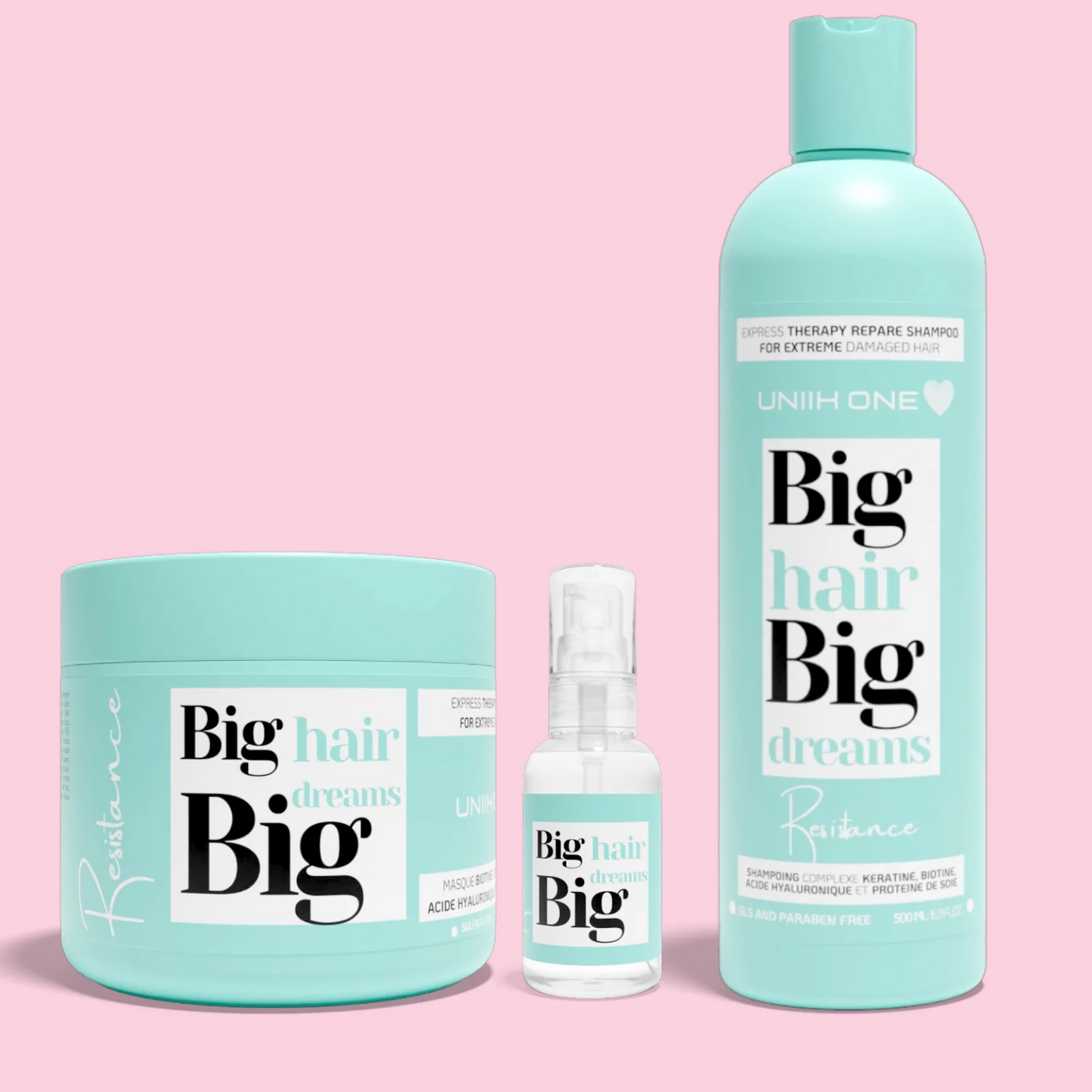 Uniik One ♥ BIG HAIR BIG DREAMS Résistance | Shampooing, Masque et Sérum