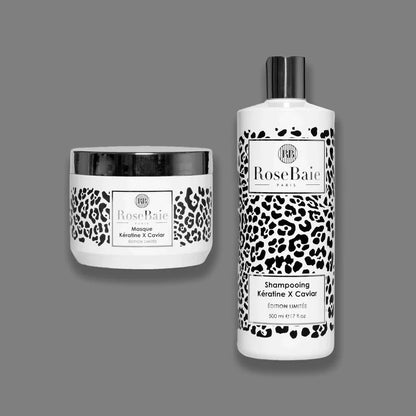 RoseBaie | Gamme Kératine x Caviar | Duo shampoing & masque