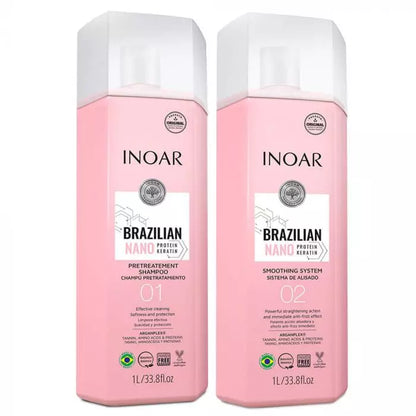 Inoar | Brazilian Nano Protein Keratin | Kit lissage 2X1L